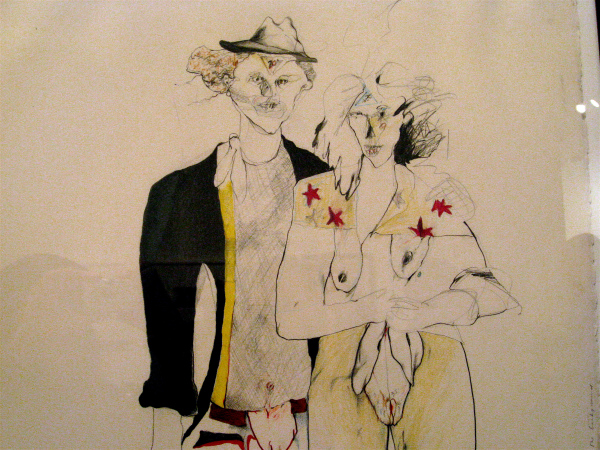 Painting of Robert Mapplethorpe and Patti Smith, care of the Robert Mapplethorpe Foundation, now on display at Robert Miller Gallery