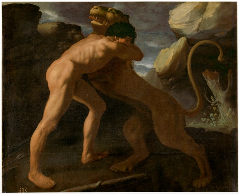 12.- Francisco de Zurbarán, Hércules lucha contra el león de Nemea, 1634, Museo Nacional del Prado ©Archivo Fotográfico. Museo Nacional del Prado