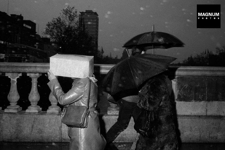 Martin Parr. IRELAND. Dublin. O'Connell Bridge. From 'Bad Weather". October. 1981.
